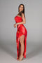 Ruby Stone Slit Maxi Dress