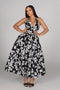 Sersei Lace Up Floral Midi Dress