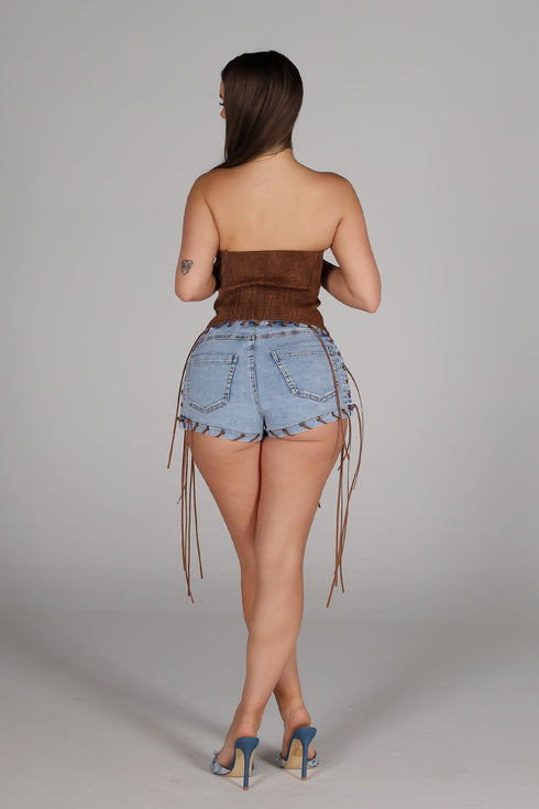 Canyon Tie Denim Shorts