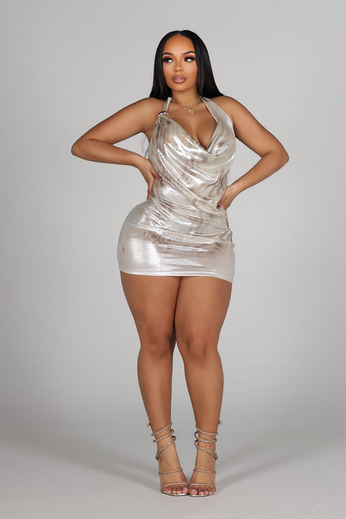 After Sunset Foil Mini Dress