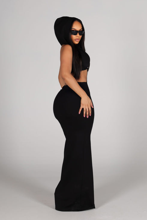 Xanthe Hooded Cutout Midi Dress
