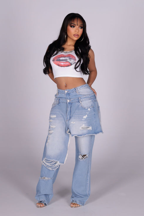 Glam Bite Lips Tank Top