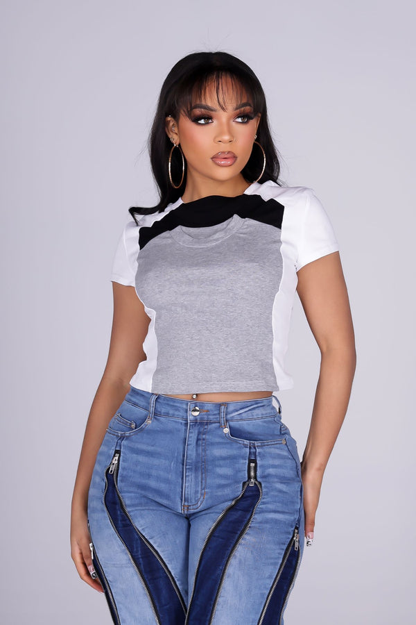 3D Layered Cropped Top