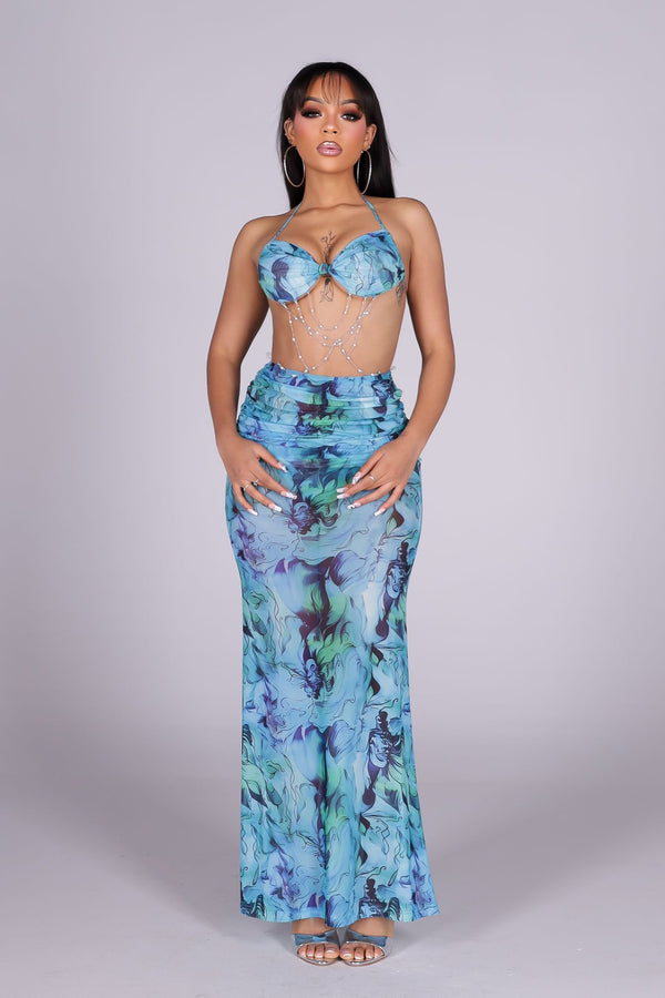 Laguna Marble Mermaid Maxi Dress