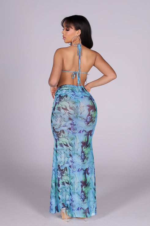 Laguna Marble Mermaid Maxi Dress