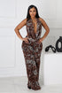 Shuri Mesh Printed Cowl Neck Jumpsuit
