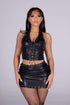 Big On Trouble PU Skirt SET