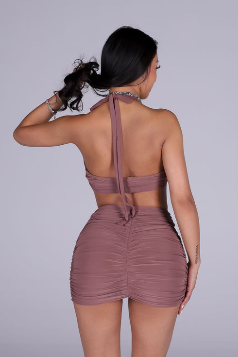 Glamour Plunge Neck Mini Dress