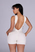 Vanta Ribbed Lace Up Romper