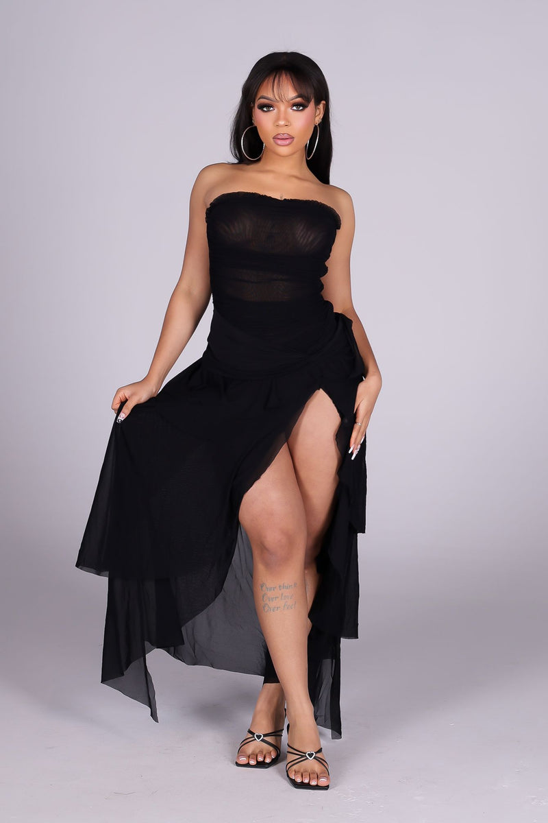 midi tunic dress sahara Sahara Mesh Ruffled Tube Midi Dress – EDGE