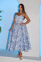 Riviera Bloom Corset Midi Dress