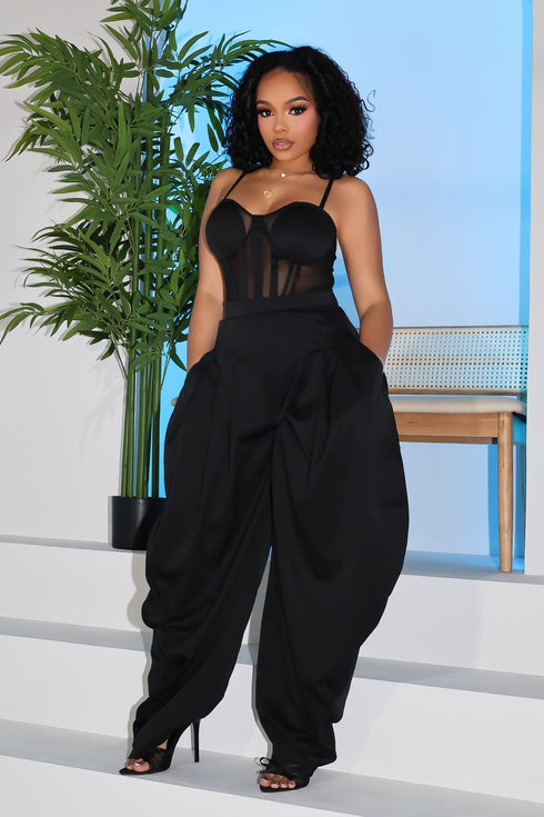 Ovela Sheer Corset Jumpsuit