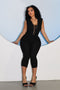 Zelina Lace Up Capri Jumpsuit