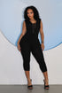 Zelina Lace Up Capri Jumpsuit