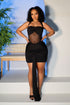 Noir Sash Drape Mini Dress