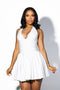 Little White Flare Scuba Mini Dress