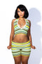 Bright Stripe Halter & Short SET