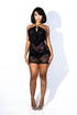 Belen Sheer Lace Halter Neck Midi Dress
