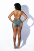 Jannet Vintage Denim Lace Up Shorts