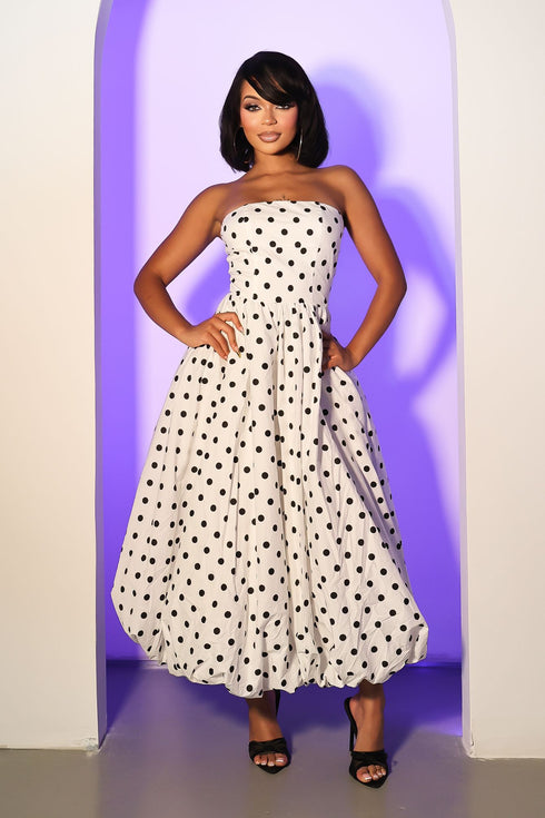 Timeless Polkadot Midi Dress