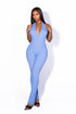 Midnight Flare Halter Jumpsuit