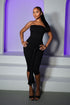 Knotted Ruched Strapless Jumpsuit