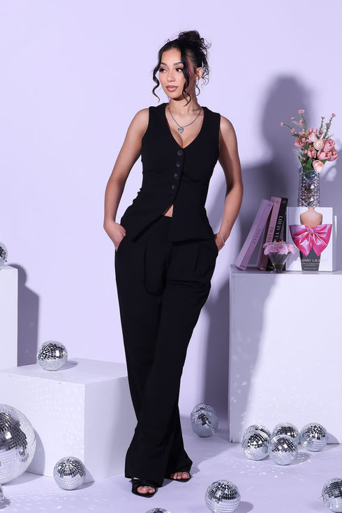 Teresita Button Up Vest Top & Pants SET