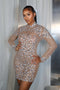 Constellation Crystal Mesh Mini Dress