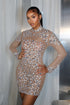 Constellation Crystal Mesh Mini Dress