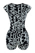 Alpha Print Knit Romper Rompers + Jumpsuits EDGE
