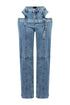 Hayden Washed Denim Cut Out With Belt Jeans