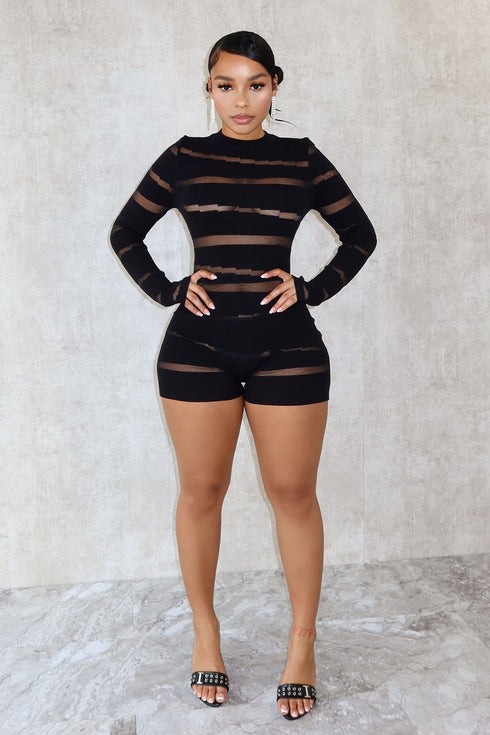 Sneak Peek Mesh Contrast Romper