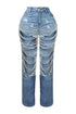 Janet Pearl & Rhinestone Distressed Jeans