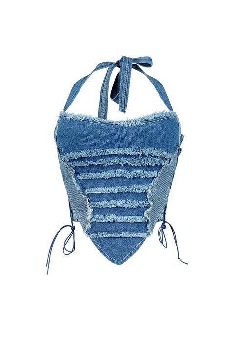 Meara Denim Halter Top