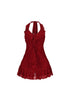 Roselace Halter Ruffle Mini Dress