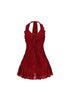 Roselace Halter Ruffle Mini Dress