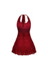 Roselace Halter Ruffle Mini Dress
