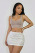 Glixie Rhinestone High Waist Mini Skirt