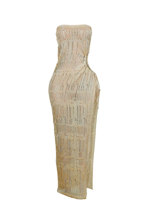 Shimmernet Metallic Crochet Cover Dress