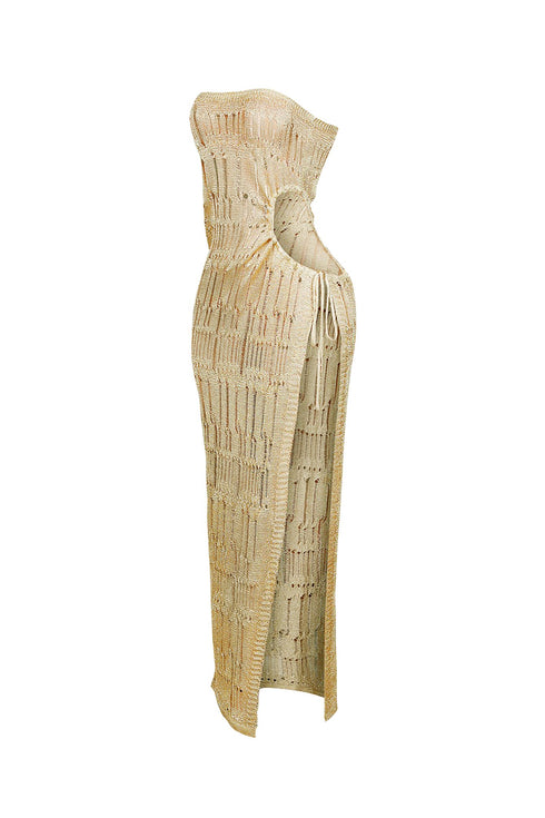 Shimmernet Metallic Crochet Cover Dress