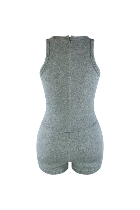 This Time Essential Ribbed Corset Romper