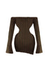 No Options Fuzzy Mini Dress Dress EDGE Small Brown