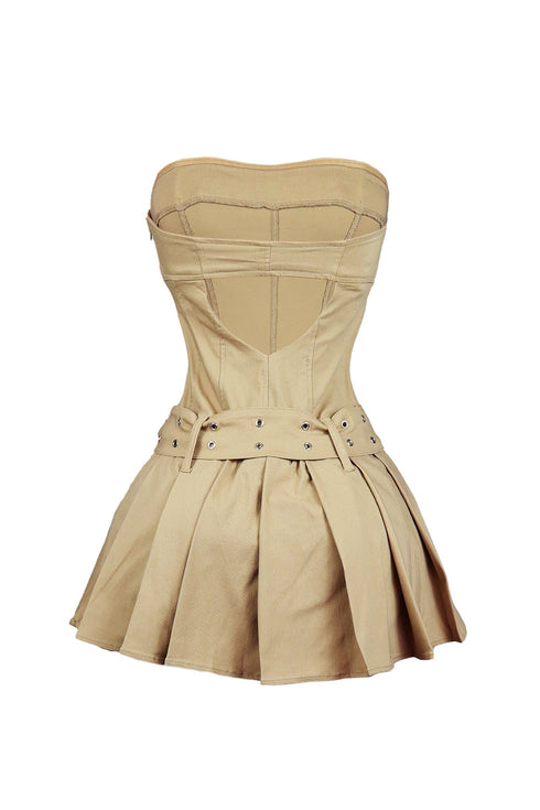 Vibe Check Tube Pleated Mini Dress