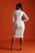 You Make Me Feel Mock Neckline Bodycon Midi Dress - White - KNOWSTYLE - EDGE - EDGEONLINESTORE