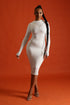 You Make Me Feel Mock Neckline Bodycon Midi Dress - White - KNOWSTYLE - EDGE - EDGEONLINESTORE
