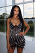 Headlines Pearls and Diamonds Tank Mini Dress - Black - EDGEbyKS