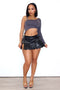 Later Asymmetrical Crop Top Crop Top EDGE Small Charcoal