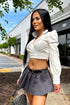 It Girl Low Rise Belted Mini Skirt - Grey - KNOWSTYLE - EDGE - EDGEONLINESTORE