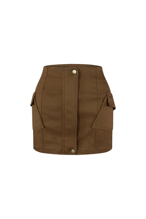 Lets Get It Cargo Skirt SKIRT EDGE Small Chocolate