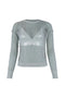 Lights Out Metallic Net Top Top EDGE Small Silver